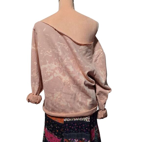 Custom Upcycled Off Shoulder Butterfly Handpainted Sweatshirt - Picture 3 of 3